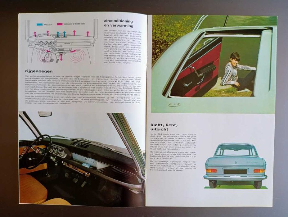 Folheto publicidade memorabilia 1968 Peugeot 204
