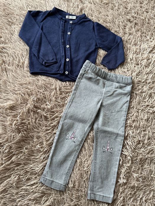 Сірі джинси sinsay 98, синя кофтинка sinsay 92