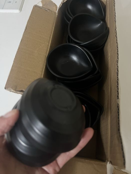 20 taças/bowls em melamina pretos – NOVOS
