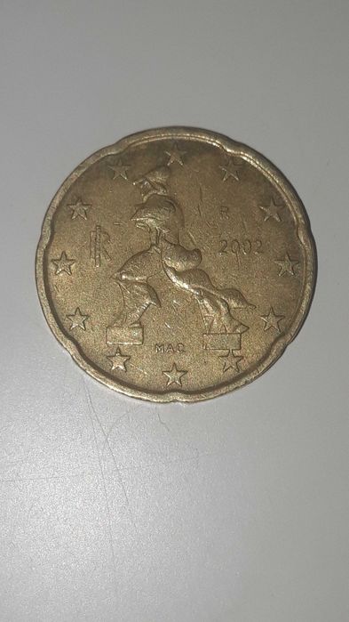 Moeda de 20 centimos 2002.
