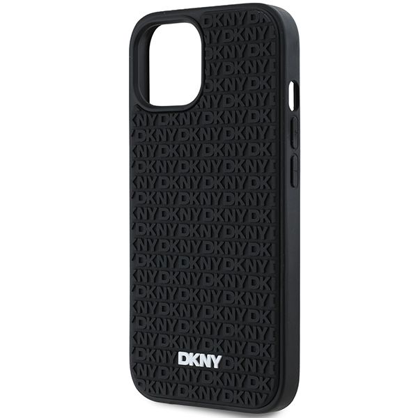 Etui DKNY 3D Rubber Repeat Pattern na iPhone 15 Plus - czarne