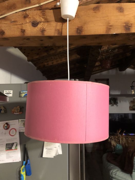 Candeeiro Rosa redondo