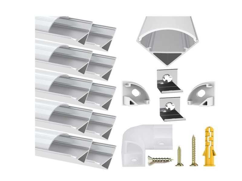 Chesbung 10x Profil LED Aluminiowy V 1m z Osłonami i Akcesoriami