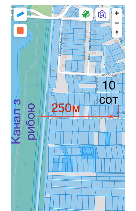 10 сот біля рибного каналу 250м поряд ліс та київське море терміново