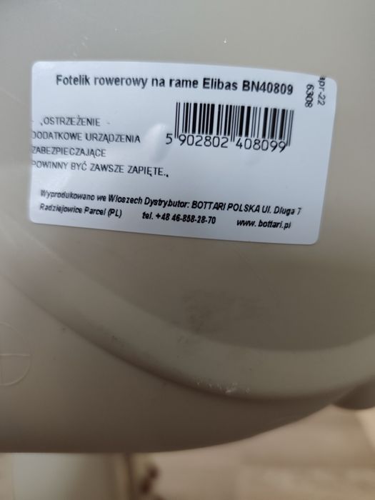 Fotelik rowerowy na ramę