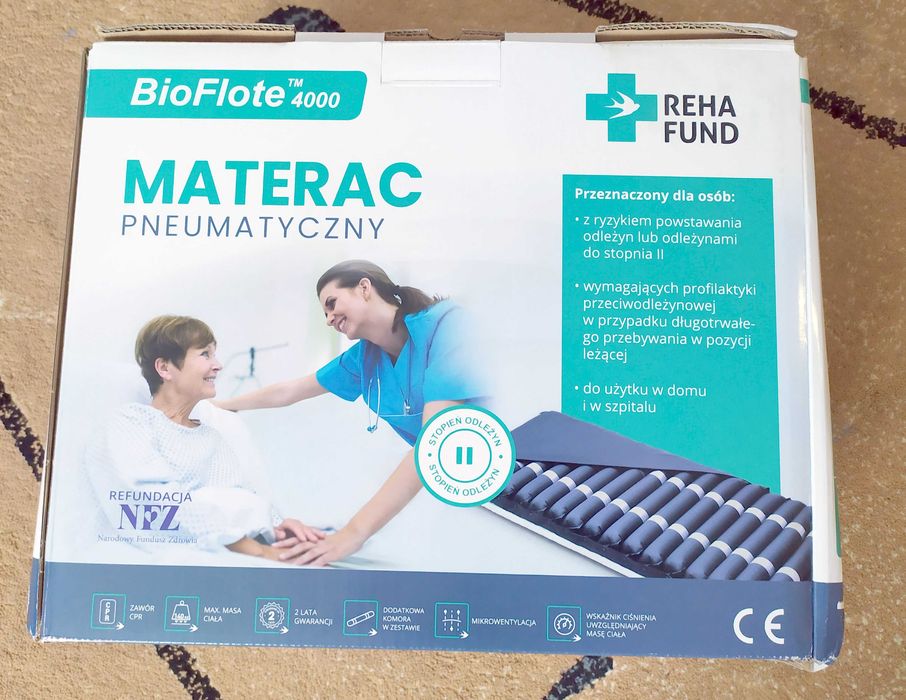 Materac przeciwodleżynowy, rurowy z pompą BioFlote 4000 Reha Fund
