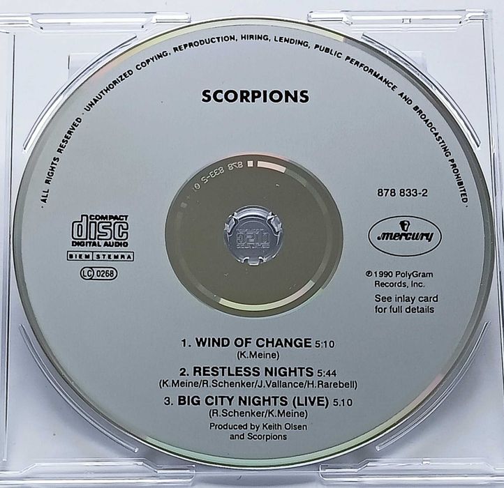 Scorpions – Wind of Change MAXI SINGLE CD 1990