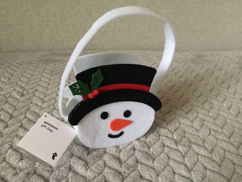 Niebanalna, filcowa torebka na prezent - bałwanek, Tiger NOWA