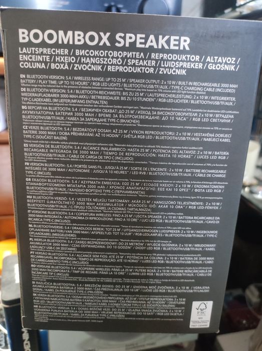 Coluna musical portátil tubolar com pega 20 watts