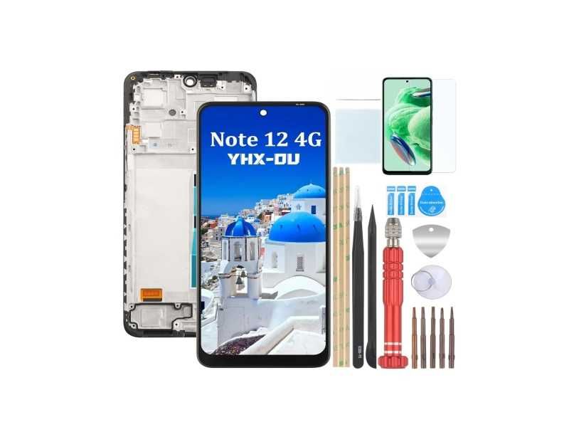 Ekran Xiaomi Redmi Note 12 4G LCD 6.67", czarny z ramką i narzędziami