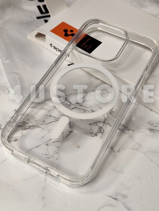 Чехол Spigen Magsafe на iPhone 15 Pro Max прозорий прозрачный