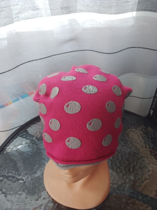 Nowa czapka z pomponem damska fuksja