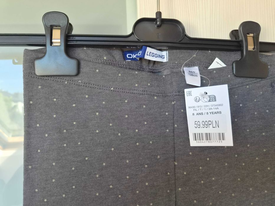 Okaidi legginsy 128 grubsze groszki H&M