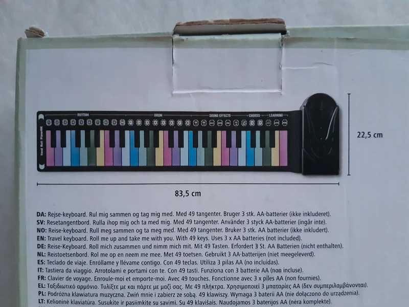 Teclado de piano portátil enrolável