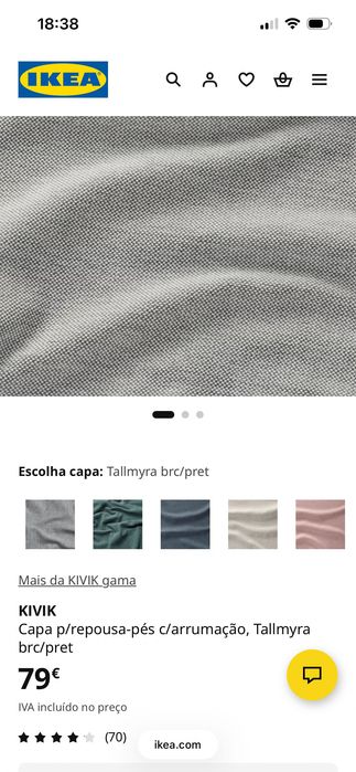 Capa KIVIK repousa pés cinzento