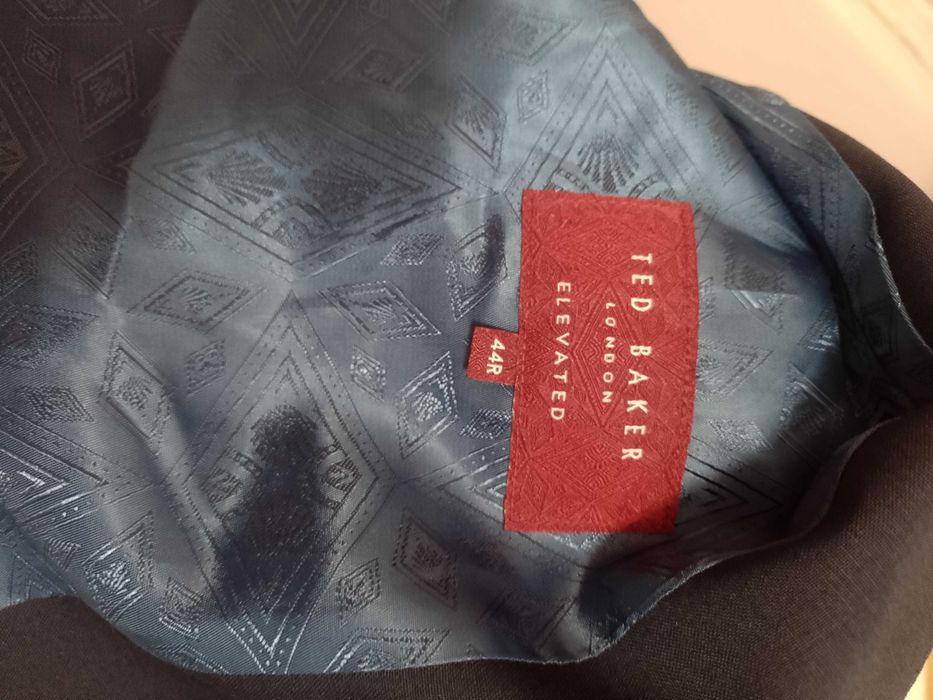 (M/L) Ted Baker/ Granatowa kamizelka garniturowa z patką z Londynu