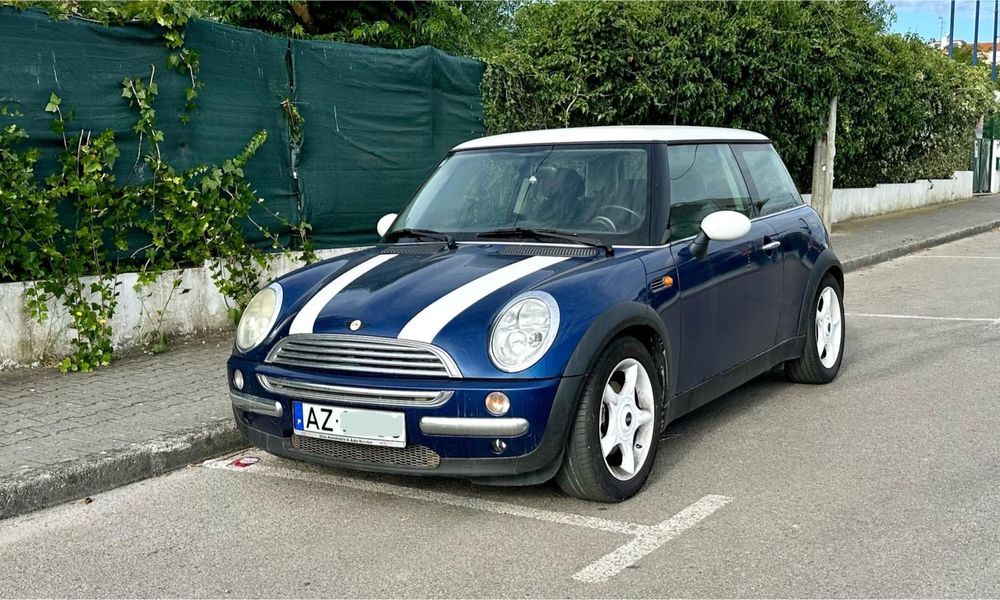 MINI Cooper 1.6 BMW 120cv - Azul e Teto Stripes Brancas - 2003 R50