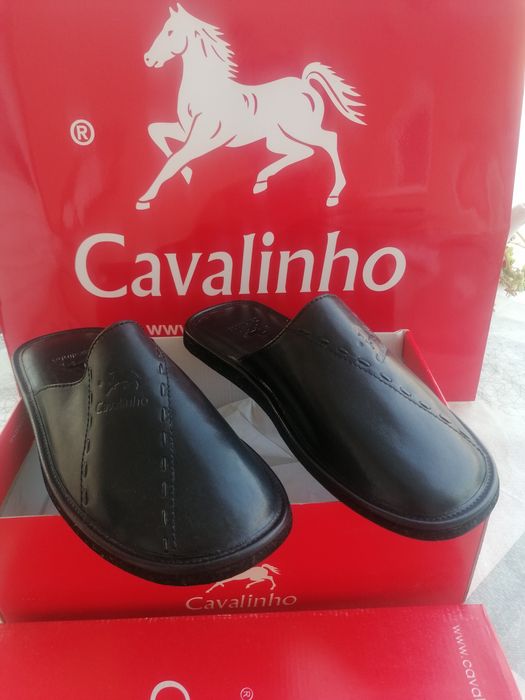 Chinelos pele genuína Marca "CAVALINHO" * artigo NOVO sem uso