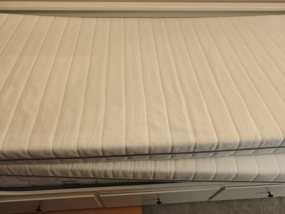(reservado)Cama individual dupla c/duas gavetas IKEA com dois colchões ikeaBRIMNES