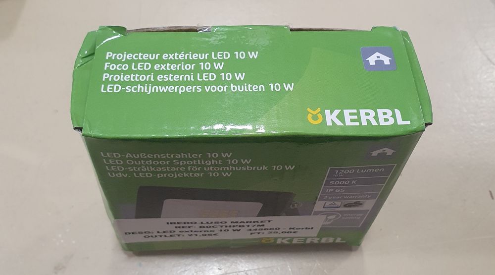 Led externo 10W 5000K IP 65 -KERBL