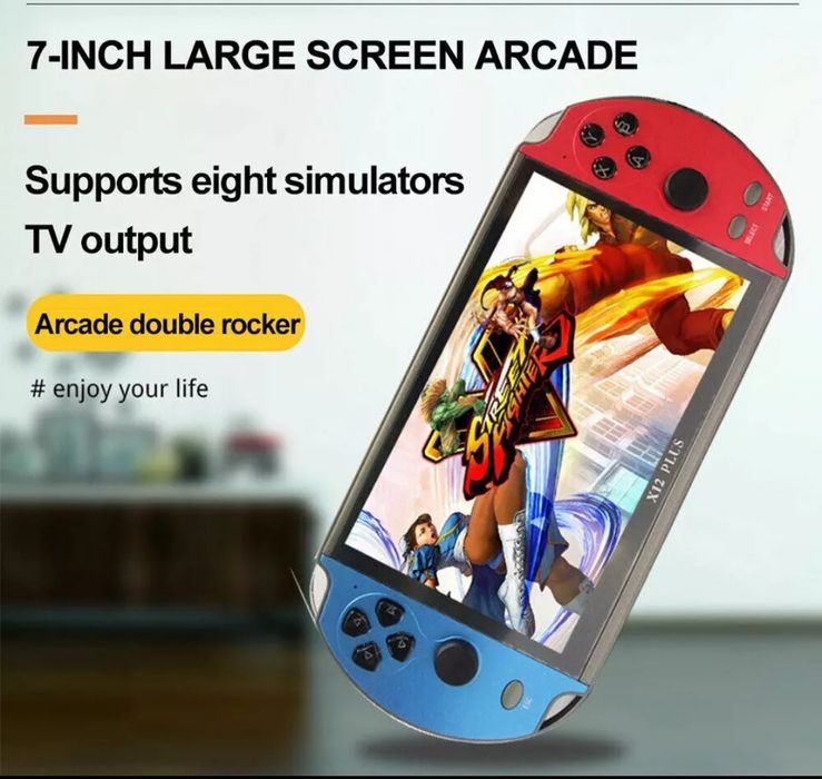 Consola Jogos portátil 7" X12 Plus ecrã IPS HD +1000 jogos clássicos