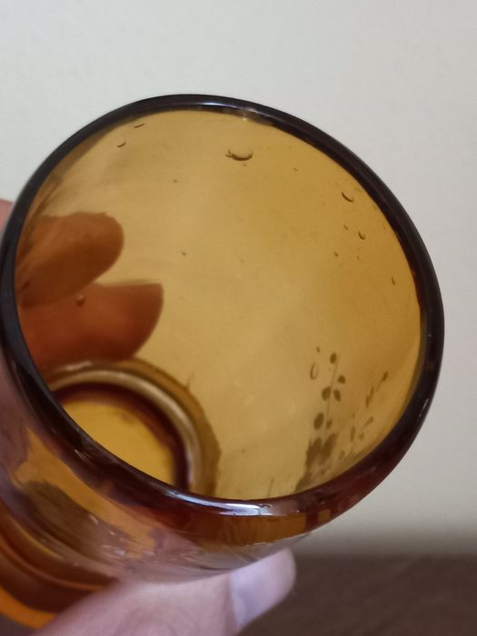 Stara szklanica- szklanka - ręcznie malowane kwiaty