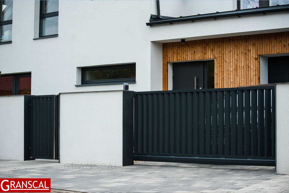 Ogrodzenie aluminiowe nowoczesne brama przesuwna furtka płot Poznań