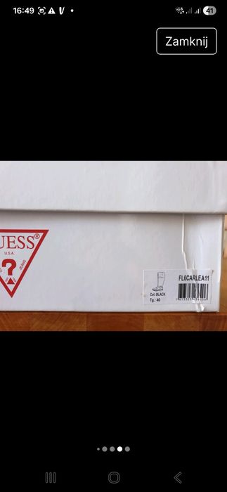 Kozaki damskie czarne GUESS skóra r.40