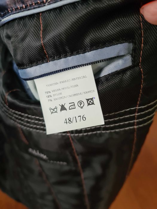 Kurtka męska, krótki płaszcz Lavard wełna z kaszmirem 48 /176