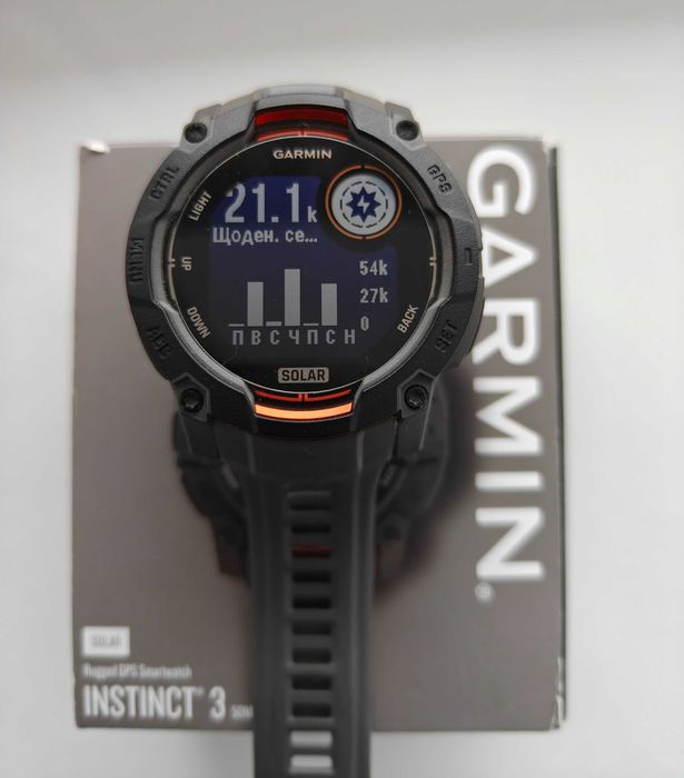 Годинник Garmin Instinct 3 50mm Solar Charcoal