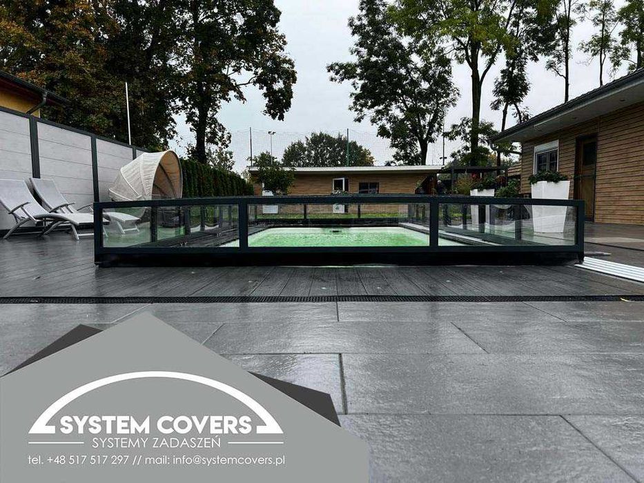 Zadaszenie basenowe, basenu, 370 x 850 x 65 cm - System Covers