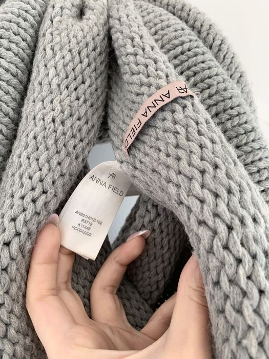 Szal komin gruby Anna Field szary