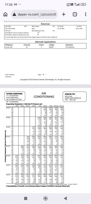 Sprężarka Copeland ZP50 K3E-TFD 522 r410a