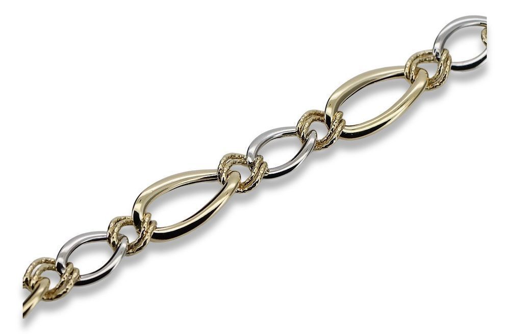 Złota bransoletka 14k 585 włoska żółte białe złoto cfb011yw Poznań