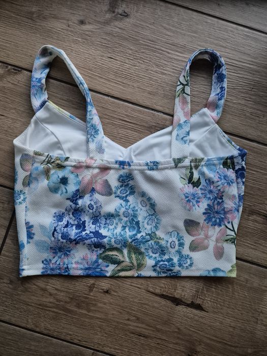 Wysyłka Gratis New Look 36 S Top biały bluzka biała błękitna niebieska