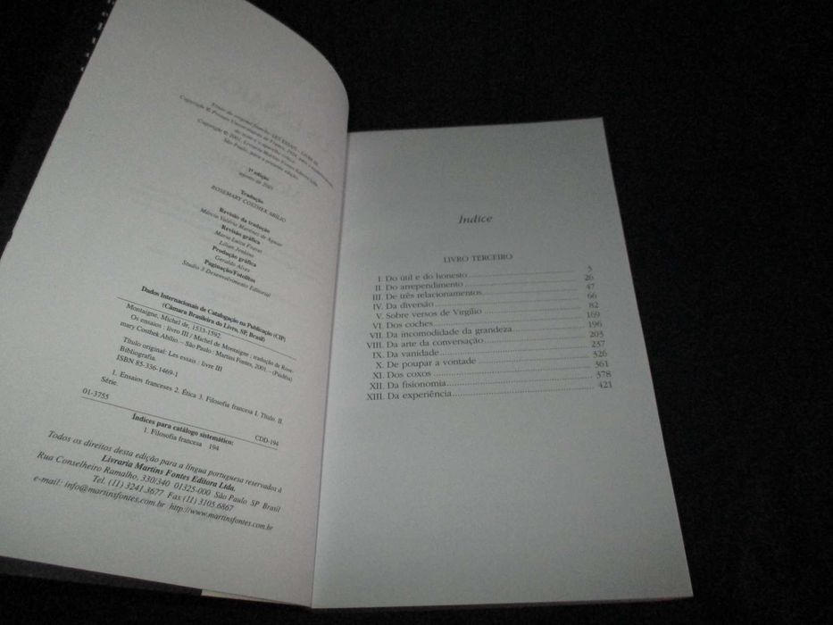 Livro Os Ensaios Livro III M. de Montaigne
