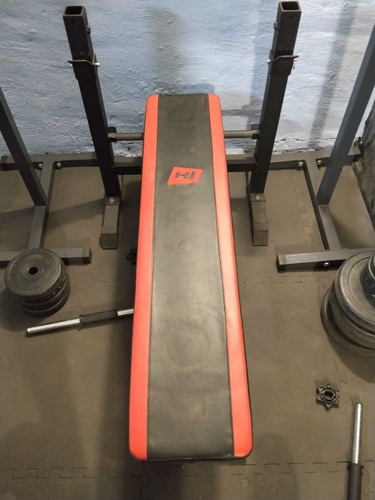 Siłownia domowa, 2 ławeczki, hantle, gryfy. obciążenie bitumiczne!