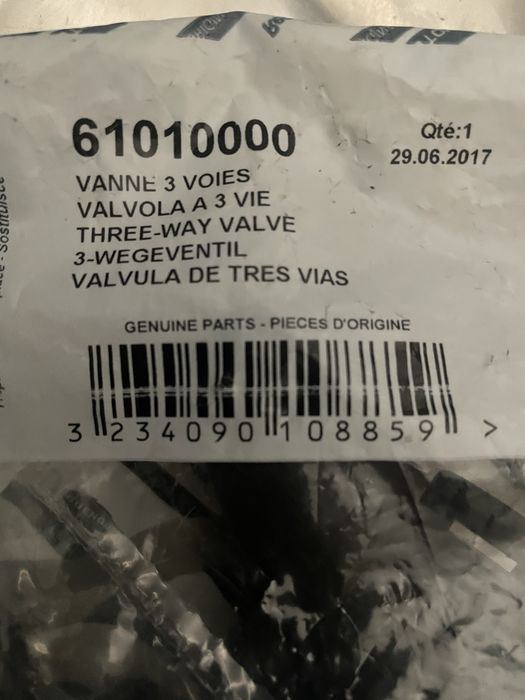 Vavula de  duas vias para caldeira