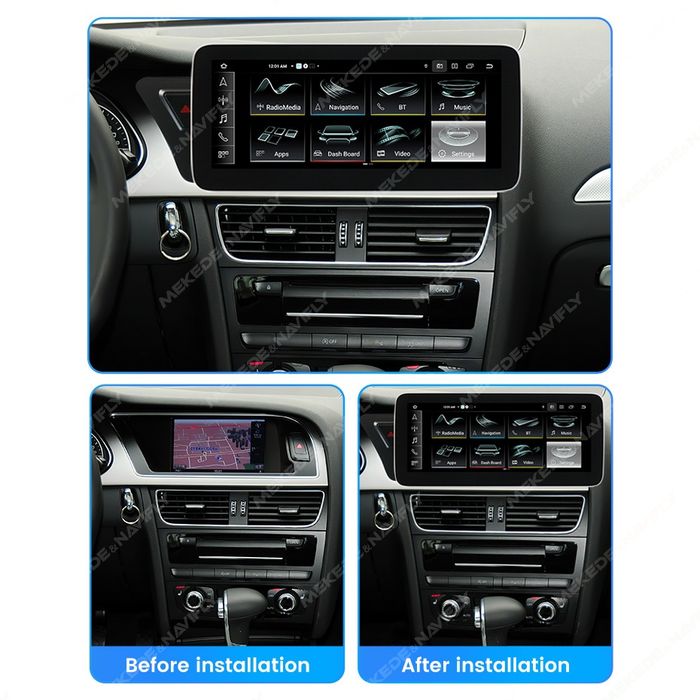 Rádio Android 8-Core 6GB/128GB para Audi A4 B8 / A4L / A5 CarPlay / Android Auto / 4G
