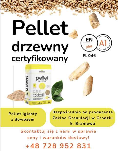 Pellet drzewny A1 ENplus z dowozem, pelet, producent