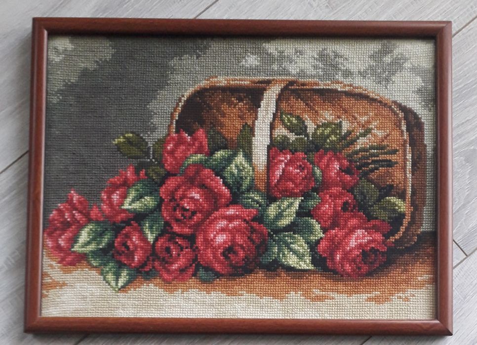 Haft krzyżykowy kwiaty