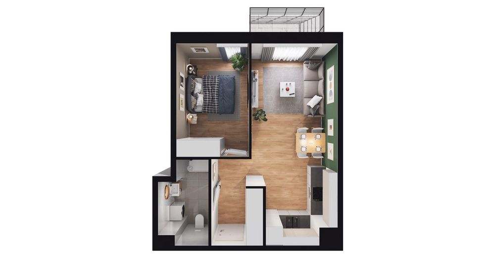 2-pokojowe mieszkanie 39m2 + balkon Bezpośrednio