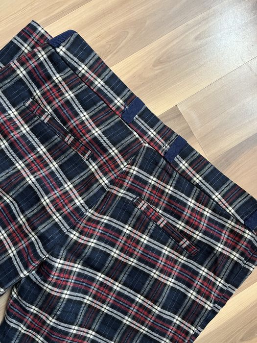 Spodnie w kratę granatowe czerwone skinny Reserved 38