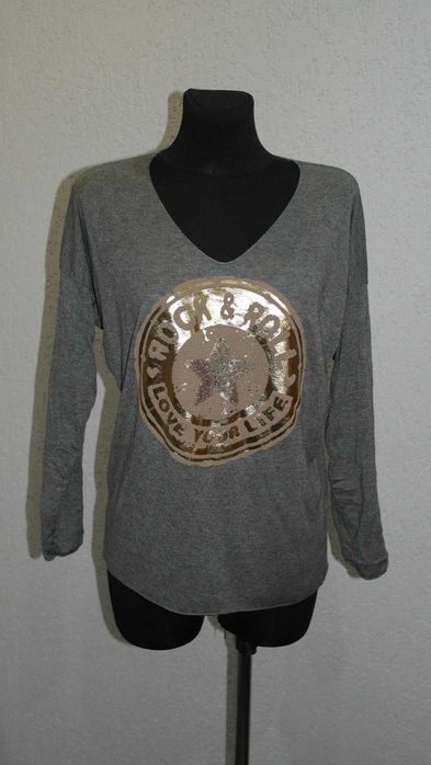 Bluzka szara złoto ozdoba 40  42