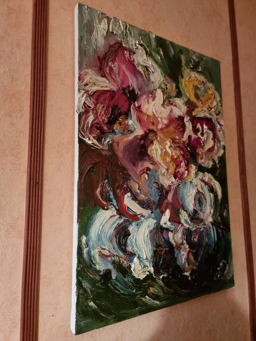 Obraz malowane kwiaty 3D