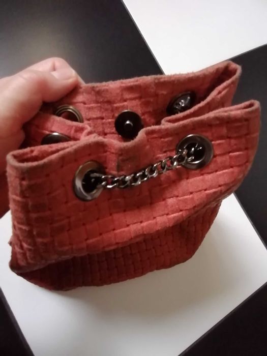 Włoska, skórzana torebka - worek