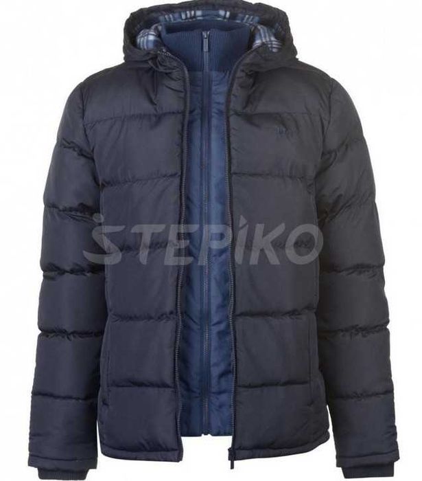 Мужская зимняя куртка Lee Cooper Two Zip Padded Jacket Navy