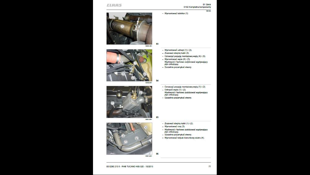 Claas Tucano 480-320 instrukcja napraw po Polsku!