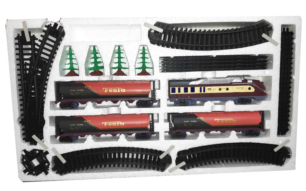 KOLEJKA ELEKTRYCZNA pociąg  FENFA 4 wagony 1:87