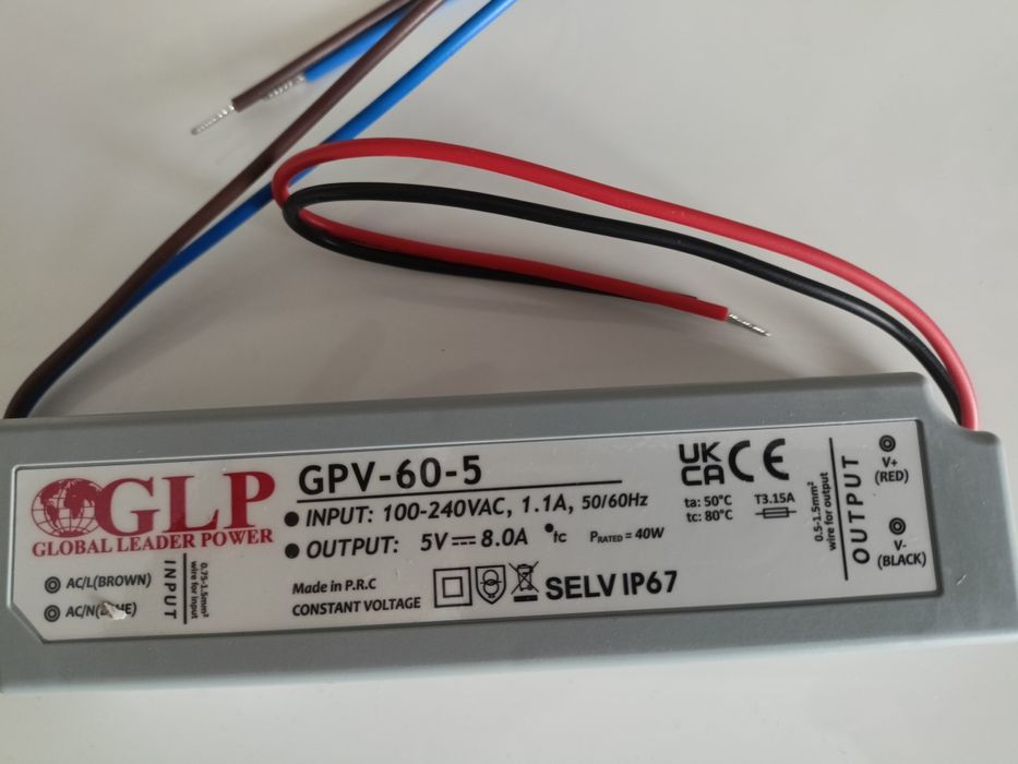 Zasilacz LED GLP GPV- 60-5  60 W / 5V
